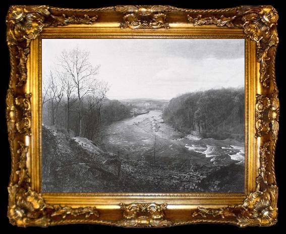 framed  Atkinson Grimshaw The Wharfe above Bolton Woods,with Barden Tower in the Distance, ta009-2